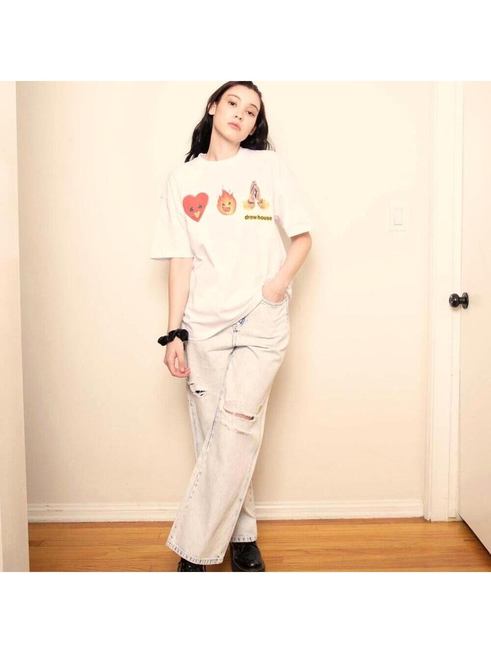 drewhouse white Drewmoji short sleeve T-shirt M - NWT